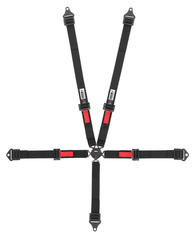 Crow Safety Gear Kam Lock 2in Belts Black Pull-Up Bolt In Or Wrap 11174AB