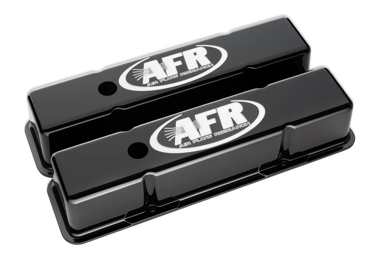 Air Flow Research SBC Tall Alum Valve Cvr Black w/AFR Logo 6705