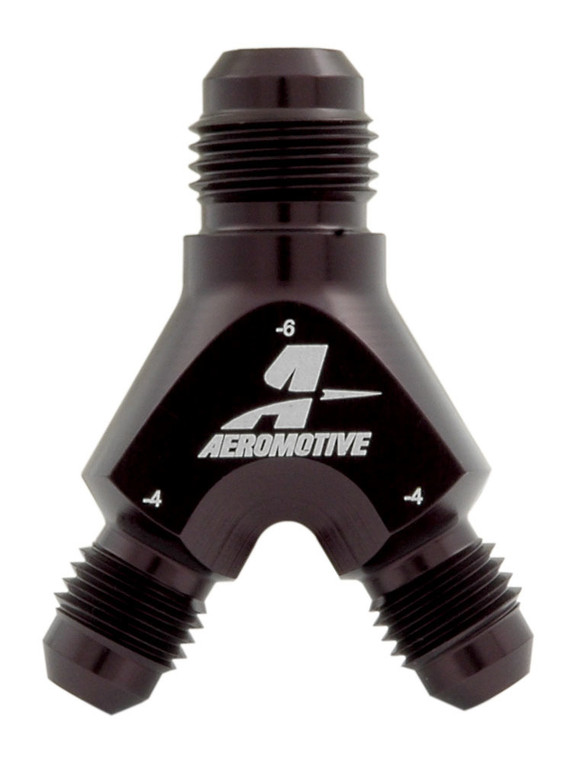 Aeromotive Y-Block Fitting - 6an to 2 x -4an 15671