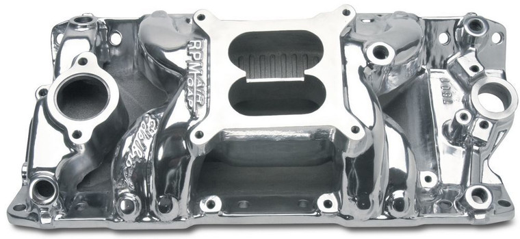 Edelbrock SBC Performer RPM A/G Manifold - Polished 7501 75011