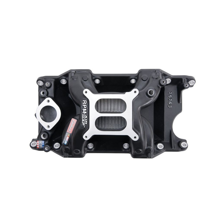 Edelbrock SBM Performer RPM A/G Manifold - Black Finish 75763