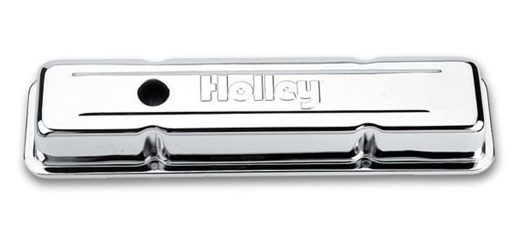 Holley SBC Chrome Valve Covers w/Holley Logo - Short 241-80