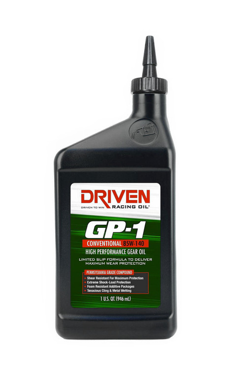 Driven Racing Oil GP-1 Conventional 85W140 Gear Oil 1 Quart 19140