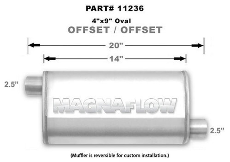 Magnaflow Perf Exhaust Stainless Muffler 2.5in Offset In/Out 11236