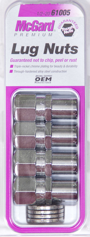 Mcgard LUG NUT 1/2 STD SHANK RACING (4) 61005