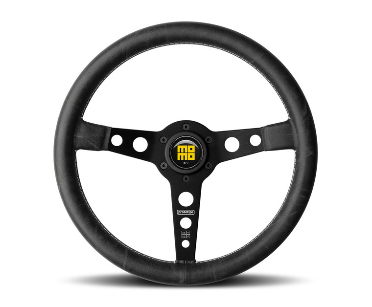 Momo Automotive Accessories Prototipo Heritage Steer ing Wheel Leather Black PRH35BK2B
