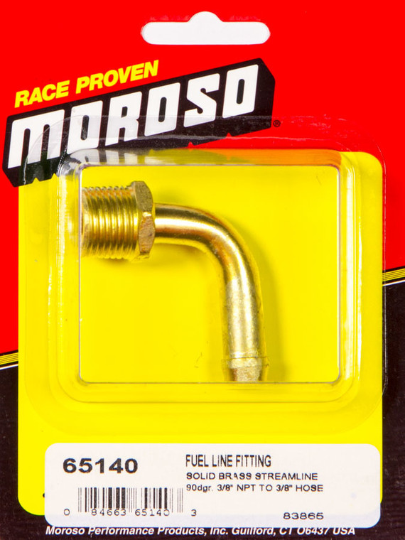 Moroso 3/8npt-3/8in. Fuel Fitting 65140