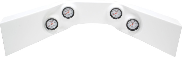 Quickcar Racing Products Extreme 4-Gauge Molded Dash OP/WT/OT/FP White 61-7024