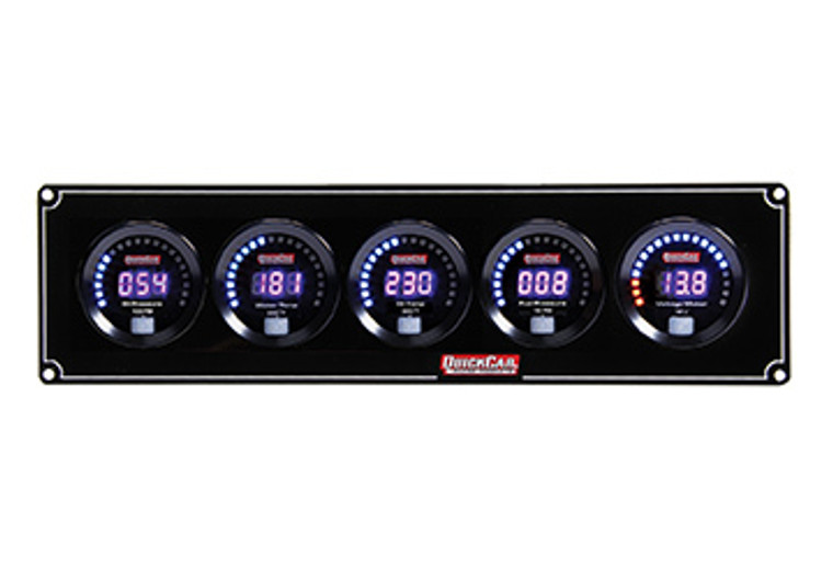 Quickcar Racing Products Digital 5-Gauge Panel OP/WT/OT/FP/Volts 67-5037