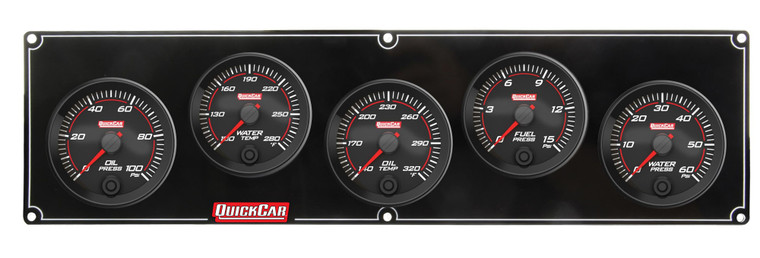 Quickcar Racing Products Redline 5 Gauge Panel OP/WT/OT/FP/WP 69-5036