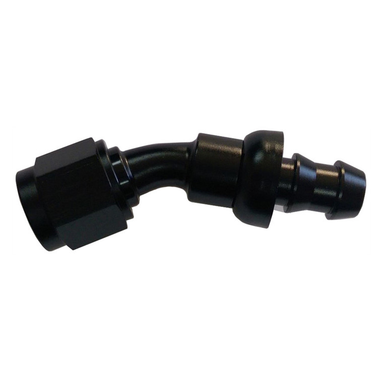 Triple X Race Components #8 30 Degree Hose End Push Lock HF-13008BLK