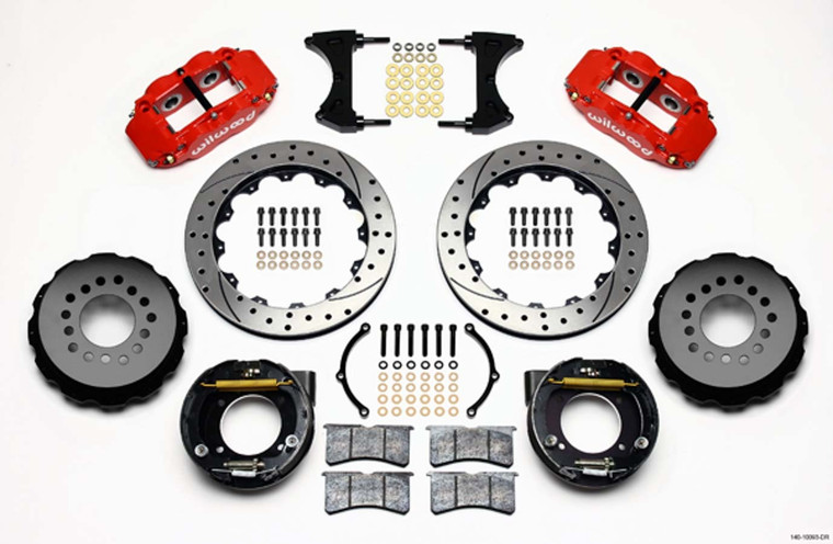 Wilwood 67-72 GM C10 P/U Rear Brake Kit Red Caliper 140-10093-DR