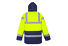 Hi-Vis Traffic Jacket - Hi-Vis Yellow/Navy Blue Bottom Back