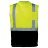 FrogWear® HV Premium Athletic-Type High-Visibility Black Bottom Sleeveless Safety Shirt - GLO-202