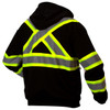 Pyramex RCSZH3311 Type O Class 1 Two-Tone Full-Zip Black Safety Sweatshirt