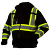 Pyramex RCSZH3311 Type O Class 1 Two-Tone Full-Zip Black Safety Sweatshirt