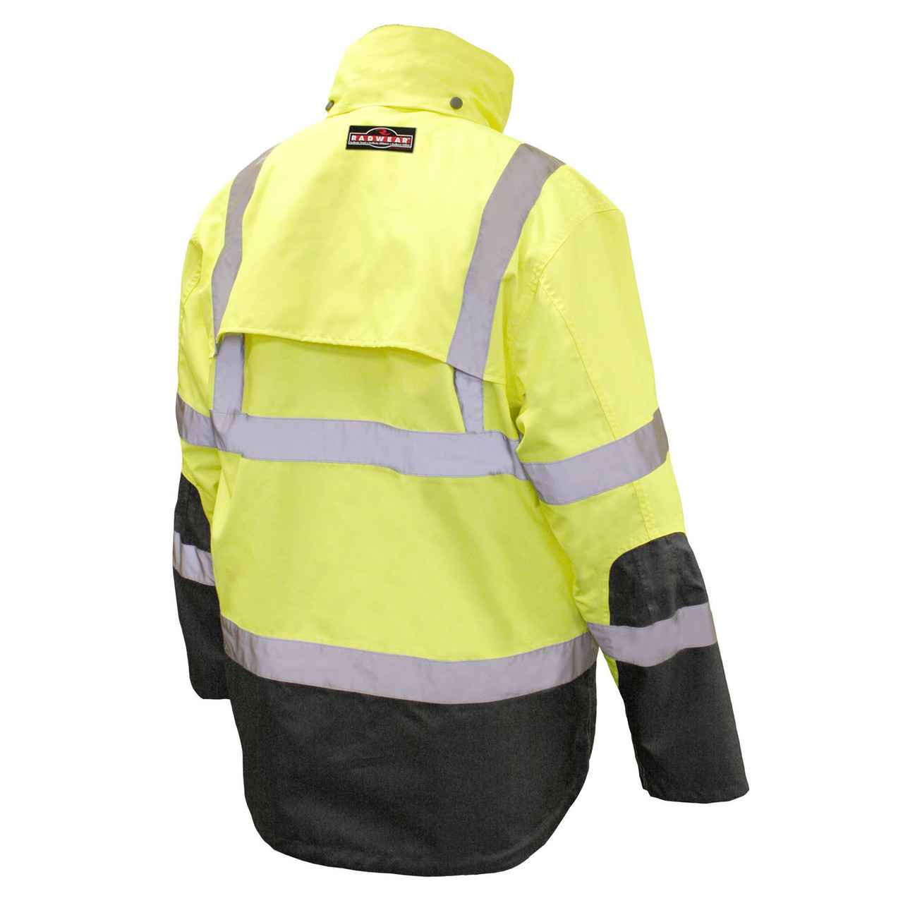 Three-in-One Hi-Vis Weatherproof Parka with Pass Through for Fall Protection and Fleece Lining