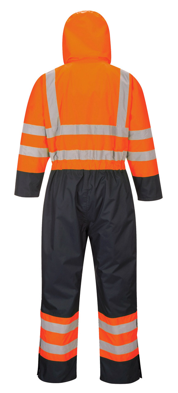 Hi-Vis Lined Coverall - Orange Back