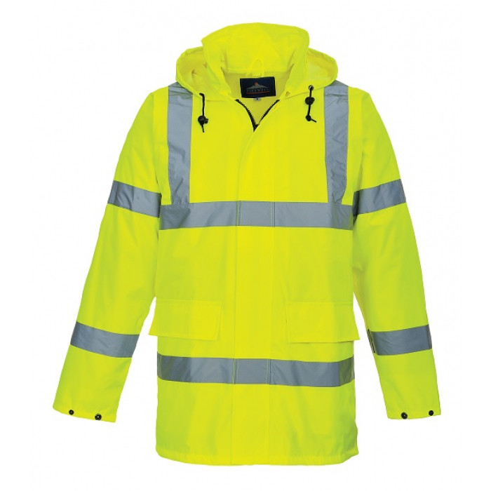 Portwest US160 Class 3 Hi Vis Yellow Waterproof Traffic Jacket (Waterproof)
