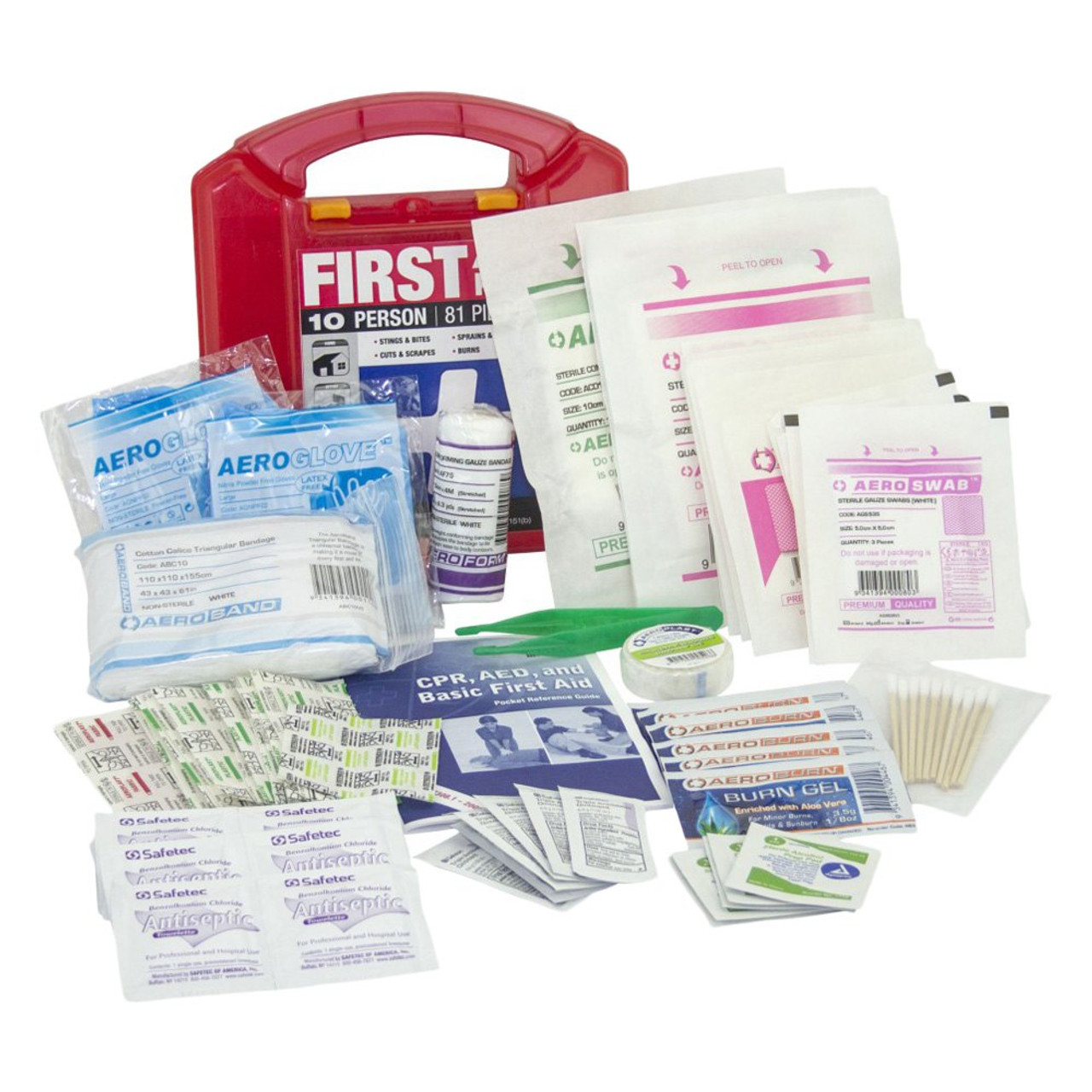 SAS SAFETY 6010 - 10 Person OSHA First Aid Kit, Weatherproof Plastic Case