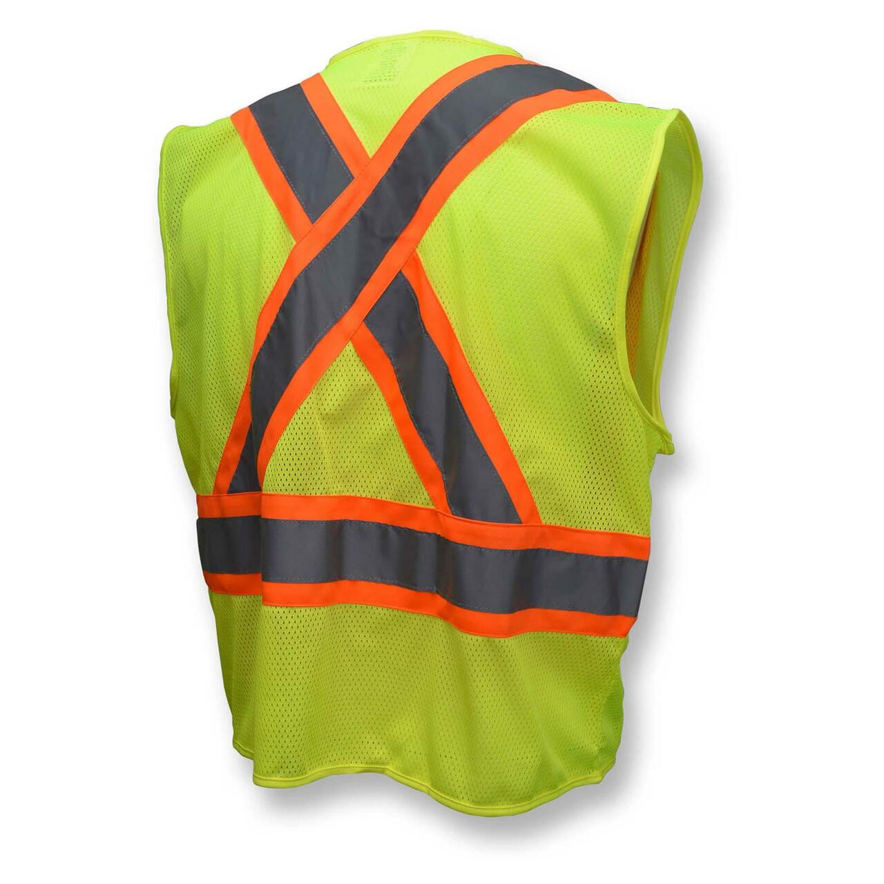 Radians SV22X-2ZGM Type R Class 2 Mesh Two-Tone X-Back Safety Vest - Yellow/Lime