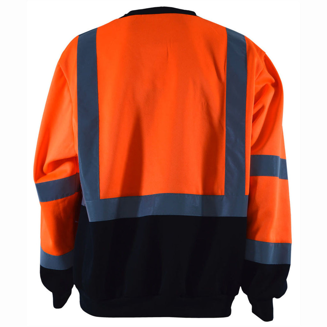 OBCSW-C3 ANSI 107-2015 Class 3 (ORANGE) Black Bottom Crew Neck Sweatshirt