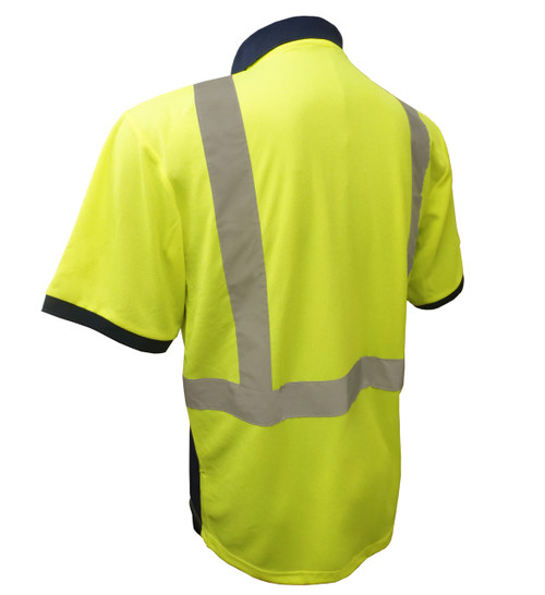 Majestic 75-5216 High Visibility Class 2 Short Sleeve Mesh T-Shirt with Reflective Chainsaw Striping Hi Vis Orange Black Bottom