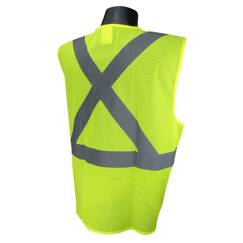 Radians SV4X-2VGM Type R Class 2 Mesh 5- POINT Breakaway X-Back Safety Vest - Yellow/Lime