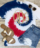 Monogrammed Tie-Dye Tee - Red White and Blue
