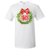Monogrammed Christmas Wreath With Bow Graphic Tee Shirt