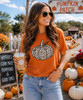 leopard pumpkin tee model image texas orange