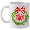 Monogrammed Christmas Wreath Coffee Mug