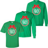 Monogrammed Peppermint Wreath With Bow T-Shirt