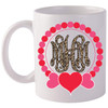 Leopard Monogrammed Heart Wreath Coffee Mug