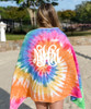 Full Monogrammed Tie Dye Beach Towel