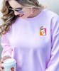 Monogrammed Embroidered Pink Coffee Cup Sweatshirt