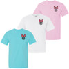 Girls Monogrammed Embroidered Red Bow Comfort Colors Shirt