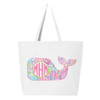 Personalized Lilly Whale Canvas Tote Bag