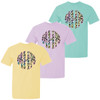 Girls Monogrammed Tie Dye Leopard Comfort Colors Shirt