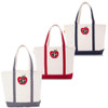 Monogrammed Apple Canvas Large Boat Tote