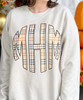 Monogrammed Plaid Graphic Tee Shirt