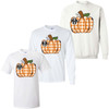 Monogrammed Orange Gingham Pumpkin Graphic Tee Shirt