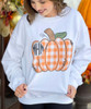 Monogrammed Orange Gingham Pumpkin Graphic Tee Shirt