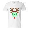 Personalized Reindeer With Bow Graphic Tee