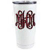 Buffalo Plaid Monogrammed Stainless Steel Tumbler - Red/Black