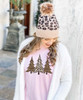 Leopard Christmas Trees Graphic Shirt - Light Pink