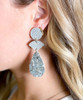 Dancing Queen Teardrop Glitter Leather Earrings