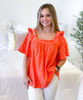 Sweet As Pie Eyelet Lace Ruffled Top