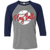 Play Ball Baseball Raglan Tee - Heather Gray/Navy