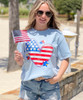 Patriotic Heart With Stars Graphic Tee